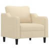 Fauteuil Crème 60 cm Tissu 