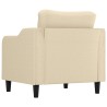 Fauteuil Crème 60 cm Tissu 