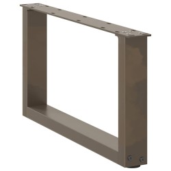 Pieds de table basse en U, 2 pièces, acier naturel, 70 x (30-31) cm 