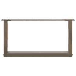 Pieds de table basse en U, 2 pièces, acier naturel, 70 x (30-31) cm 