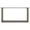 Pieds de table basse en U, 2 pièces, acier naturel, 70 x (30-31) cm 