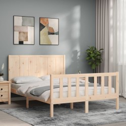 Cadre de lit sans matelas 120x200 cm bois de pin massif 