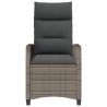 Chaise de jardin inclinable avec table d'appoint gris polyrotin 