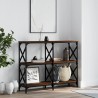 Table console chêne marron 100x28x80,5 cm bois d'ingénierie 
