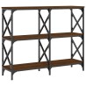 Table console chêne marron 100x28x80,5 cm bois d'ingénierie 