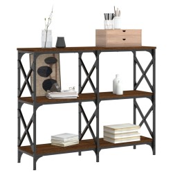 Table console chêne marron 100x28x80,5 cm bois d'ingénierie 