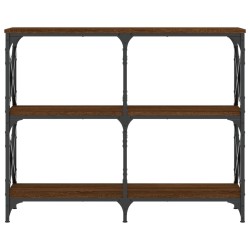 Table console chêne marron 100x28x80,5 cm bois d'ingénierie 
