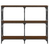 Table console chêne marron 100x28x80,5 cm bois d'ingénierie 