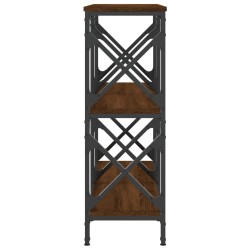 Table console chêne marron 100x28x80,5 cm bois d'ingénierie 