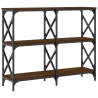 Table console chêne marron 100x28x80,5 cm bois d'ingénierie 