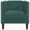 Fauteuil Chesterfield vert foncé velours 