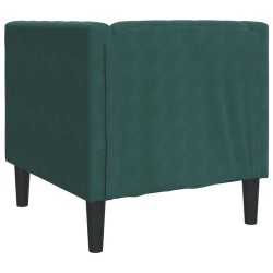 Fauteuil Chesterfield vert foncé velours 