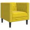 Fauteuil Chesterfield jaune velours 