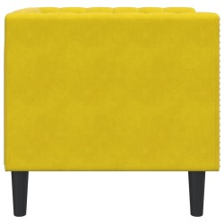 Fauteuil Chesterfield jaune velours 