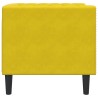 Fauteuil Chesterfield jaune velours 