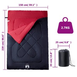 Sac de couchage double et oreillers adultes camping 3-4 saisons 