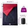 Sac de couchage double et oreillers adultes camping 3-4 saisons 