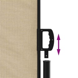 Auvent latéral rétractable beige 200x500 cm 