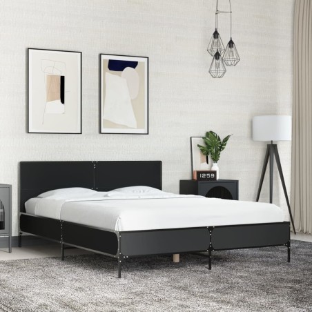 Cadre de lit sans matelas noir 120x190 cm 