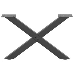 Pieds de table basse en forme de X 2 pièces Anthracite 60 x (30-31) cm Acier 