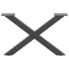 Pieds de table basse en forme de X 2 pièces Anthracite 60 x (30-31) cm Acier 
