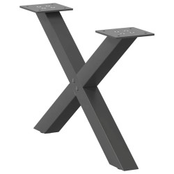 Pieds de table basse en forme de X 2 pièces Anthracite 60 x (30-31) cm Acier 