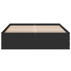 Cadre de lit sans matelas noir 135x190 cm 