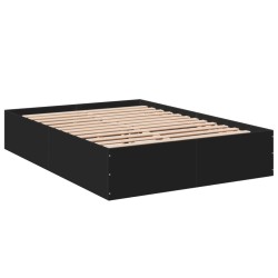Cadre de lit sans matelas noir 135x190 cm 