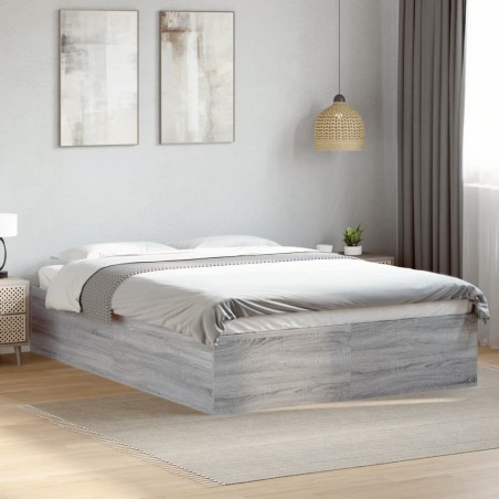 Cadre de lit sans matelas sonoma gris 135x190 cm 