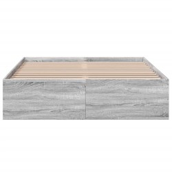 Cadre de lit sans matelas sonoma gris 135x190 cm 