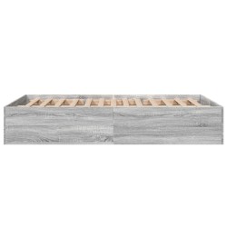 Cadre de lit sans matelas sonoma gris 135x190 cm 