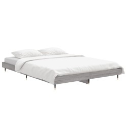 Cadre de lit sans matelas sonoma gris 135x190 cm 