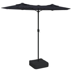 Parasol de jardin à double tête noir 316x240 cm 