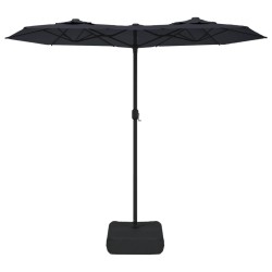 Parasol de jardin à double tête noir 316x240 cm 
