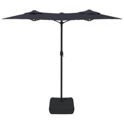 Parasol de jardin à double tête noir 316x240 cm 