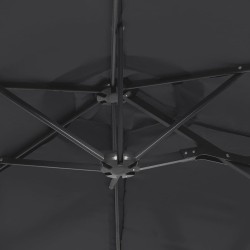 Parasol de jardin à double tête noir 316x240 cm 
