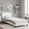Cadre de lit sans matelas blanc et noir 80x200 cm similicuir 