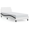 Cadre de lit sans matelas blanc et noir 80x200 cm similicuir 