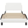 Cadre de lit sans matelas blanc et noir 80x200 cm similicuir 