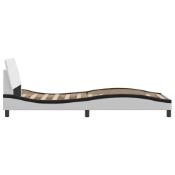 Cadre de lit sans matelas blanc et noir 80x200 cm similicuir 