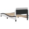 Cadre de lit sans matelas blanc et noir 80x200 cm similicuir 