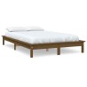 Cadre de lit sans matelas marron miel bois massif 