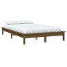 Cadre de lit sans matelas marron miel bois massif 
