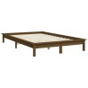 Cadre de lit sans matelas marron miel bois massif 