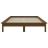 Cadre de lit sans matelas marron miel bois massif 