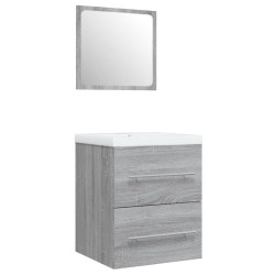 Meuble lavabo avec bassin intégré Sonoma gris Bois d'ingénierie 