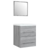 Meuble lavabo avec bassin intégré Sonoma gris Bois d'ingénierie 