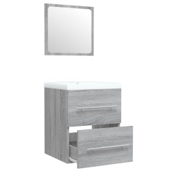 Meuble lavabo avec bassin intégré Sonoma gris Bois d'ingénierie 