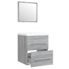 Meuble lavabo avec bassin intégré Sonoma gris Bois d'ingénierie 