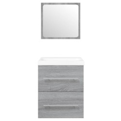Meuble lavabo avec bassin intégré Sonoma gris Bois d'ingénierie 